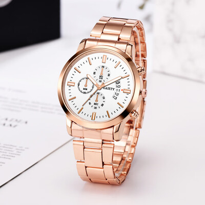 

Gobestart New Luxury Men Fashion Stainless Steel Calendar Multi Needle Sports Quartz Watch