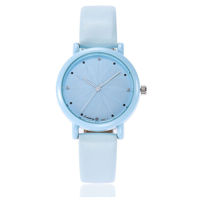 

New student ladies belt watch with diamond jelly color
