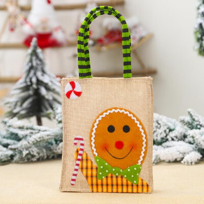 

Christmas Gift Bag Candy Cartoon Pouch Embroidered Patch Linen Doll Bag Christmas Ornament