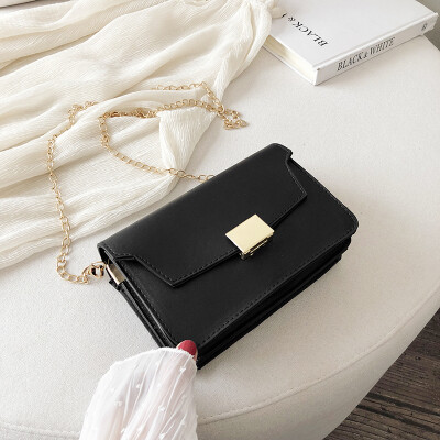 

2019 new casual temperament Sen wild slanting small square bag Korean fashion simple solid color chain shoulder bag