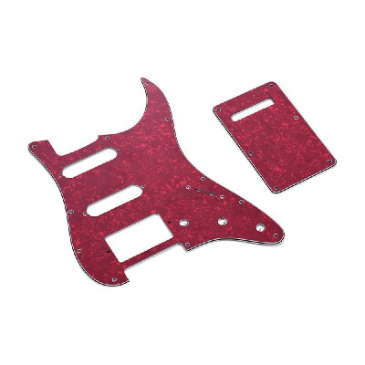 

SSH Guitar Pickguard Set with Back Plate Screws PVC Pick Guard for American ST Electric Guitars White Pearl