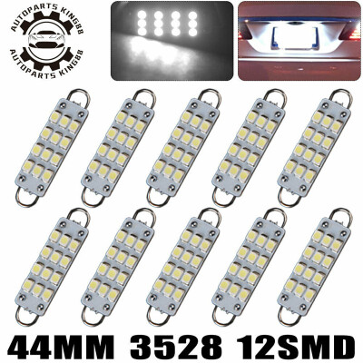 

10x Super White 44mm 12SMD Festoon Led Rigid Loop Dome Map Interior Light Bulbs