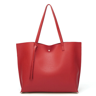 

Gobestart Women Fashion Fringe Solid Large Capacity Shopping Shoulder Tote Handbag Bags