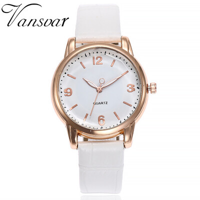 

Vansvar Womens Casual Quartz Leather Watch Analog Ladies Wristwatches relogio feminino reloj mujer bayan kol saati Clock 533