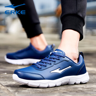 

Hongxingerke sports shoes male leather waterproof 2019 spring&summer new pure black&white student running shoes
