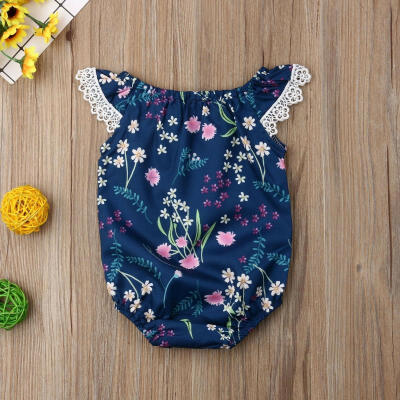 

Newborn Baby Girl Romper Floral Bodysuit Sunsuit Summer Clothes Outfits 0-18M