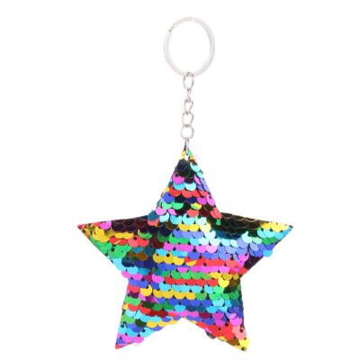 

Colorful Sequins Glitter Keychain Star Shining Girl Backpack Jewelry Gifts