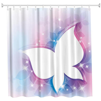

Fancy Butterfly Polyester Shower Curtain Bathroom Curtain High Definition 3D Printing Water-Proof