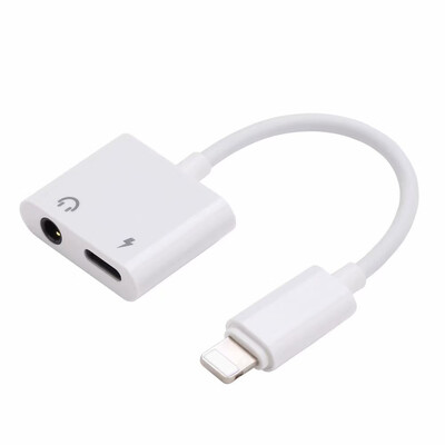 

2 In 1 Audio Charging Adapter Lightning Adapter 35mm Earphone Jack AUX Audio Charger Adaptador Earphone Splitter Connector for iP