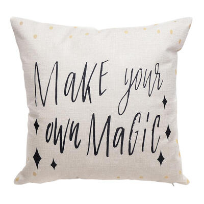 

1pc Square Linen Imitation Pillowcase Alphabet Print Pillowslip Home Decor