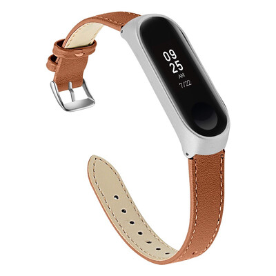 

ECSEM Wristband for Mi Band 3 Bracelet Genuine Leather Strap for Xiaomi Mi Band 4 Mi Band 3