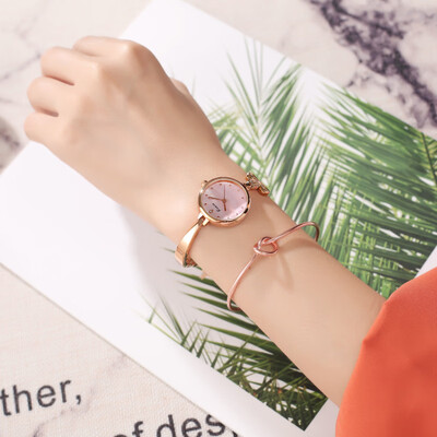 

College wind goddess watch female round temperament elegant minimalist student Korean version of the small fresh&ver