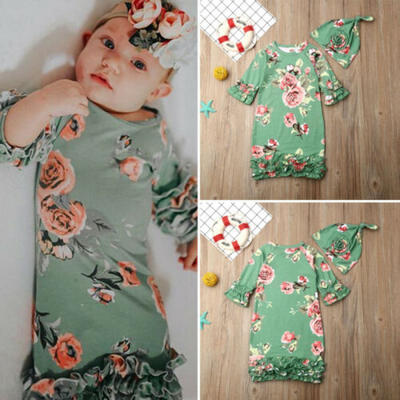 

Flower Newborn Baby Girl Ruffle Swaddle Wrap Blanket Sleeping BagHat Set 0-6M