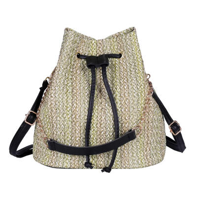 

Weaving Shoulder Top-handle Bags Women Backpacks Drawstring Bucket Bags