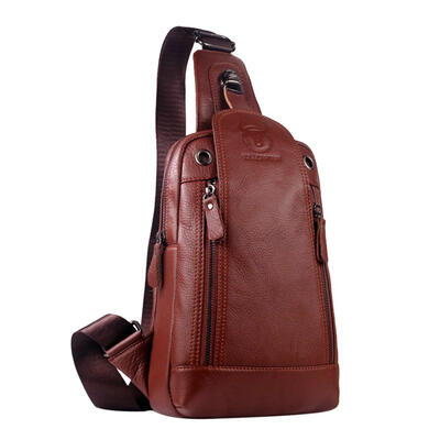 

BULLCAPTAIN Men Shoulder Belt Bags Leather Crossbody Phone Waist Chest Pack