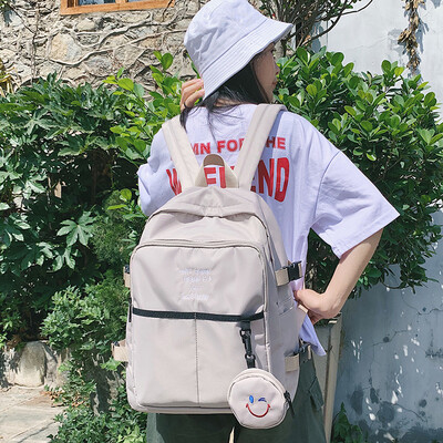 

Hmmm backpack female backpack female ins students large capacity Joker bf wind ancient feeling bag female Korean high school