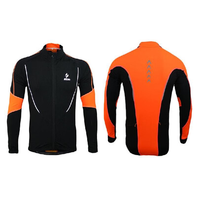 

Arsuxeo Winter Warm Fleece Running Fitness Excercise Cycling Bike Bicycle Outdoor Sports Clothing Jacket Wear Wind Coat Long Sleev