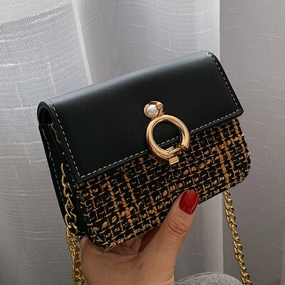 

Bags women 2019 new ring buckle Niu Nose flip shoulder slung small fashion chain bag
