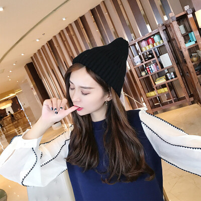 

Ms Pepes hat new style new style white hat Korean outdoor warm-keeping knitted cap&cap