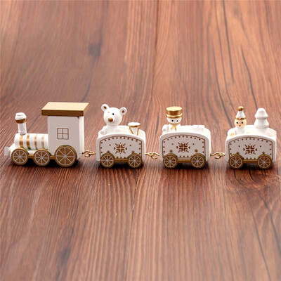 

Christmas Ornament Four-section Wooden Train Childrens Gift Window Decoration