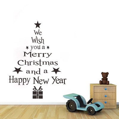 

〖Follure〗Christmas Tree Letters Stick Wall Art Decal Mural Home Room Decor Wall Sticker