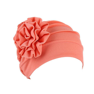 

Floral Muslim Hijab Cap Solid Color Stretch Chemo Turban Hat Women\s Head Scarf