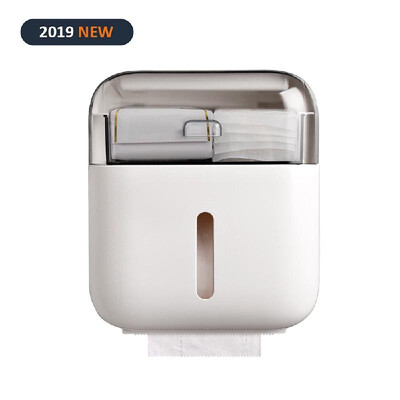 

Self Adhesive Tissue Paper Holder Box Waterproof Tissue Dispenser Wall Mounted Toilet Paper Holder Compatible with Roll Paper Tiss