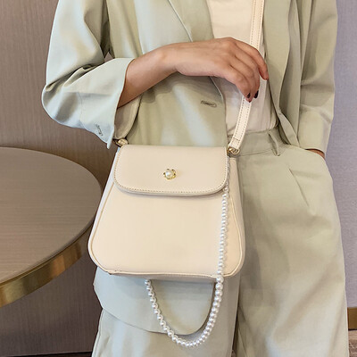 

French small crowd female bag 2019 new wild natural pearl shoulder bag summer small fresh ins messenger bag