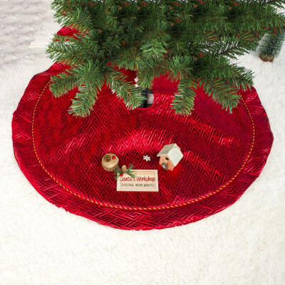 

Tailored Christmas Decoration 100cm Tree skirt silver plaid Christmas tree tree skirt