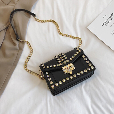 

Qiao Bani 2019 new South Korea ins fashion diamond trend small square bag shoulder diagonal female handbag factory direct