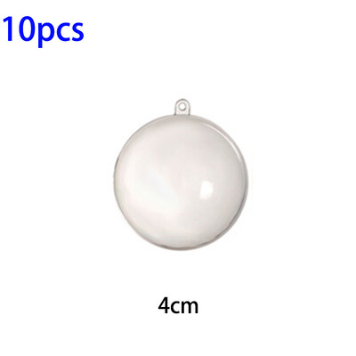 

10X Clear Plastic Ball Baubles Plastic Fillable Christmas Ornament Hanging Decor