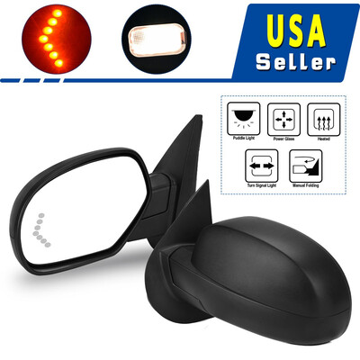 

Driver Left Side Mirror for 2007-2013 Silverado Sierra Power Heat Signal Puddle