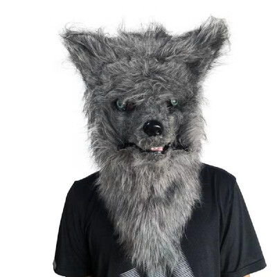 

Vivid Halloween Cosplay Mask Party Dress Up Mask Haunted House Animal Decorative Mask Black Mouth Can Move Chimpanzee Mask