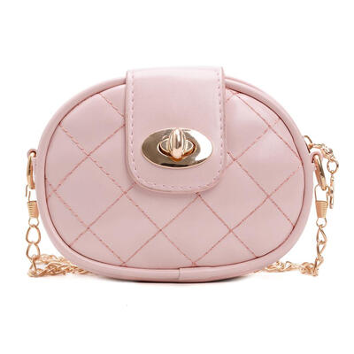

Fashion Lattice Shoulder Handbags PU Leather Women Kids Chain Crossbody Bag