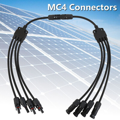 

MC4 Connectors Y Branch 1 to 4 Parallel Adapter Cable Wire Plug Tool Kit Solar Panel1 MFFFF FMMMM