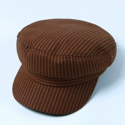 

Autumn New Hat Female Hundred Tides Japanese Striped Army Cap Korean Printer Newsboy Cap Octagonal Cap Cotton Beret