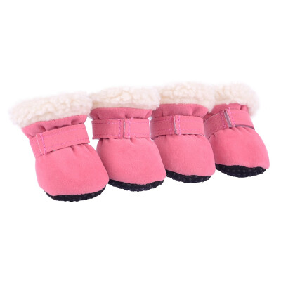 

4 Pcslot Waterproof Warm Dog Shoes for Winter Anti-slip Wear-resistance Pet Dog Shoes