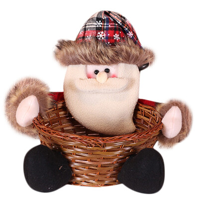 

Toponeto Christmas Candy Storage Basket Decoration Santa Claus Storage Basket Gift A