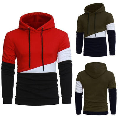 

Fashion Men Top T-Shirt Long Sleeve Slim Fit Hooded Sweatshirt Pullover Sweat Hoodies