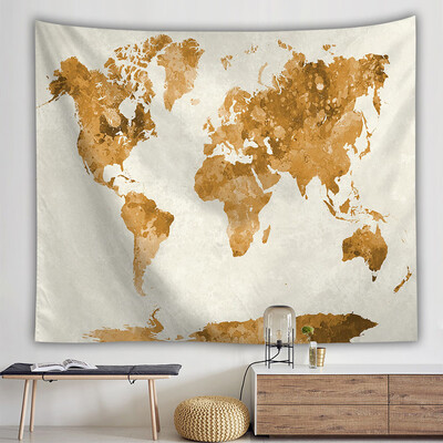 

Toponeto Vintage World Map Wall Tapestries Hanging Hippie Tapestry Bedspread Yoga Mat New