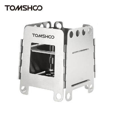 

TOMSHOO Stainless Steel Folding Stove Portable Pocket Stove Lightweight Wood Burning Camping Stove Outdoor Picnic Backpacking Equi