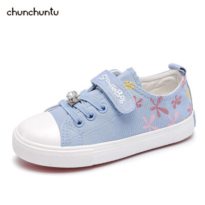 

chunchuntu 2018 Autumn Children Fashion Canvas Trainer Baby Girl Brand Sport Sneaker Toddler Rhinestone Casual Shoe 3875