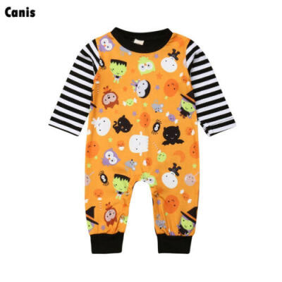 

US Stock Toddler Newborn Baby Boy Girl Halloween Romper Bodysuit Jumpsuit Outfit