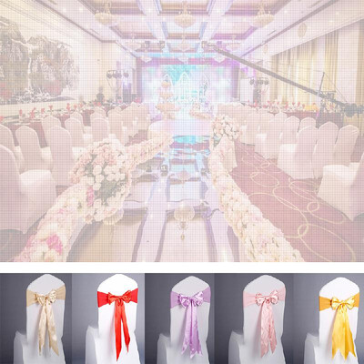

Chair Sash Bow Elastic Chair Ribbon Back Tie Bands for Wedding Party Ceremony Banquet