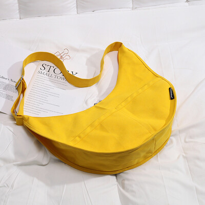

Dumpling bag female 2019 new Korean version of ulzzang Messenger bag casual simple retro canvas bag shoulder bag