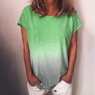 

Starmoon Womens Casual Gradient Color Short Sleeved T-Shirt Tunic Blouse Tops