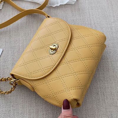 

North bag summer Lingge woman 2019 new Korean version 100 lap single shoulder slant chain small square bag