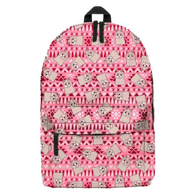 

New Customized Design Alpaca Printed Women Girl Oxford Cloth Backpack Travel Laptop Backpack Student Teenager School Shoulder Bag
