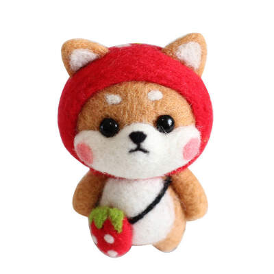 

Dog Cat Doll Wool Felt Craft Wool Felting Kit Non Finished Handcraft Felting Decoration Make Tool for Needle Material Bag Pack