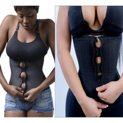 

Womens Lady Waist Trainer Latex Zipper Body Shaper Zip Corset Girdle Slim Belt